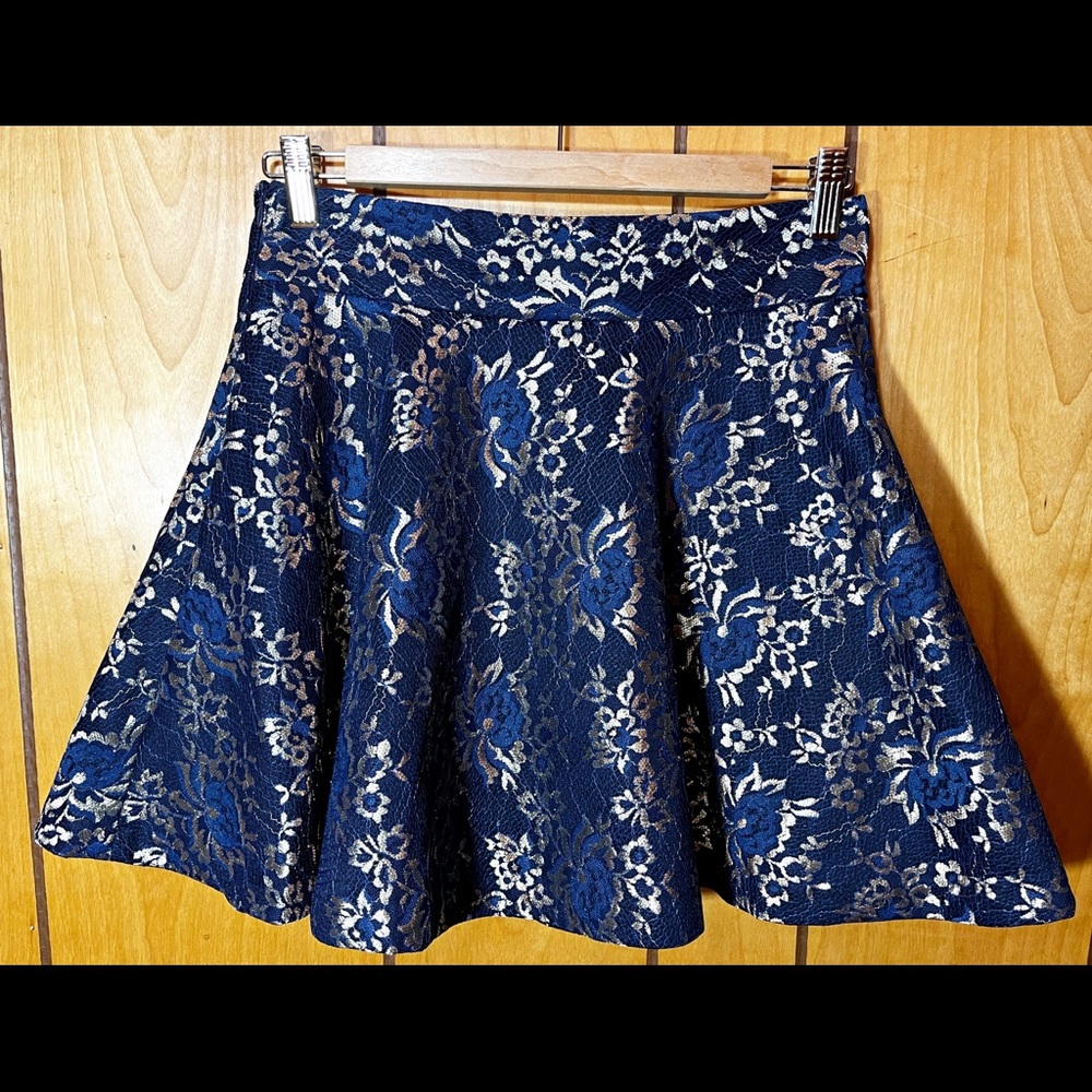 Blue and Silver Short Puffy Skirt